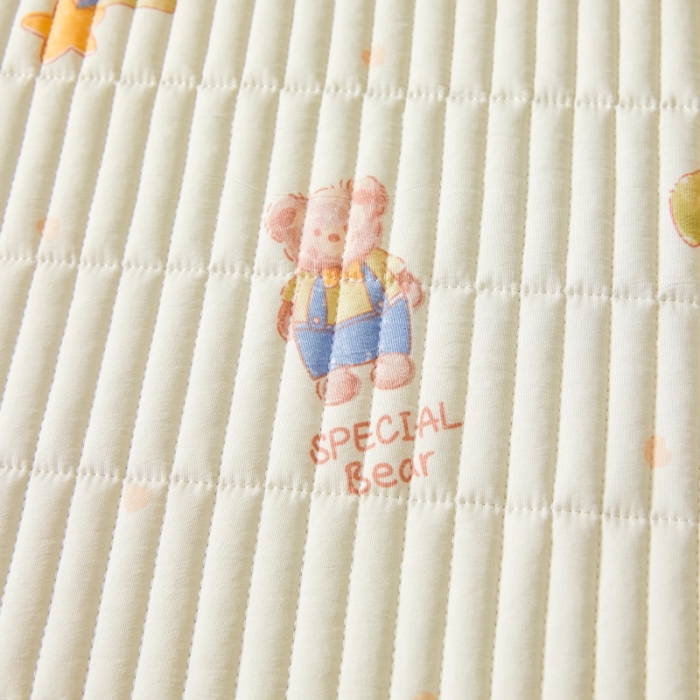 91家纺网 家纺一手货源 找家纺 水洗棉麻床盖大豆纤维夹棉加厚宿舍铺盖两用床单床裙保护垫 童话乐园