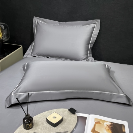 91家纺网 家纺一手货源 找家纺 （总）100支长绒棉枕套 2023品乐全棉贡缎枕芯套 一对装