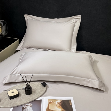 91家纺网 家纺一手货源 找家纺 （总）100支长绒棉枕套 2023品乐全棉贡缎枕芯套 一对装