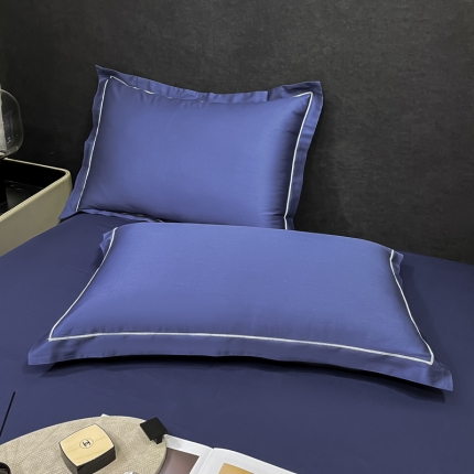 91家纺网 家纺一手货源 找家纺 （总）100支长绒棉枕套 2023品乐全棉贡缎枕芯套 一对装