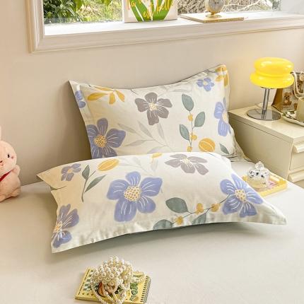 91家纺网 家纺一手货源 找家纺 绵庭 2023新款全棉印花枕套 花清玉洁