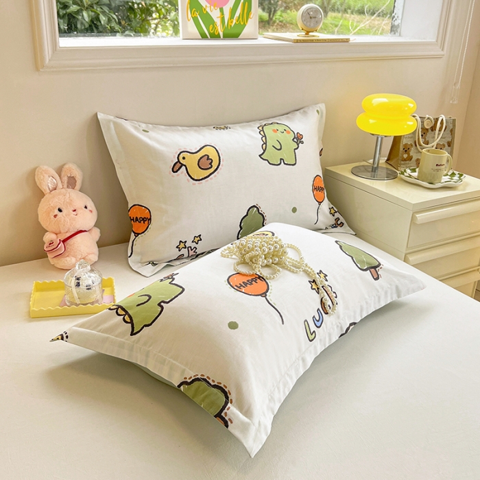 91家纺网 家纺一手货源 找家纺 绵庭 2023新款全棉印花枕套 欢乐牧场