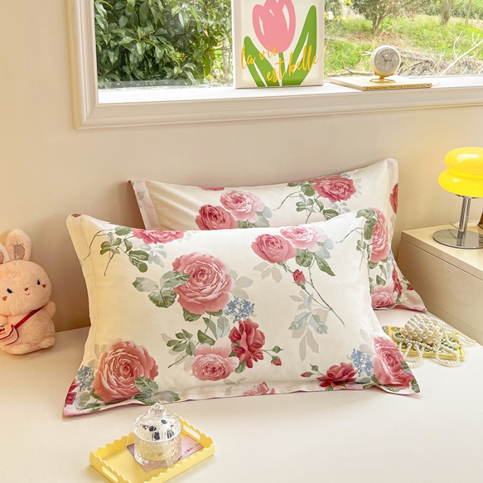 91家纺网 家纺一手货源 找家纺 绵庭 2023新款全棉印花枕套 锦上添花