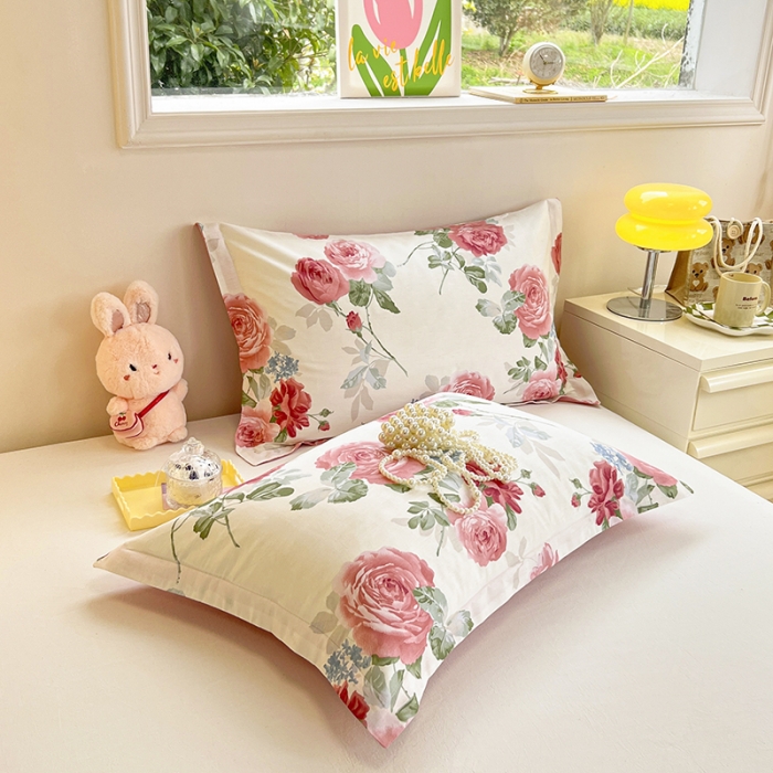 91家纺网 家纺一手货源 找家纺 绵庭 2023新款全棉印花枕套 锦上添花