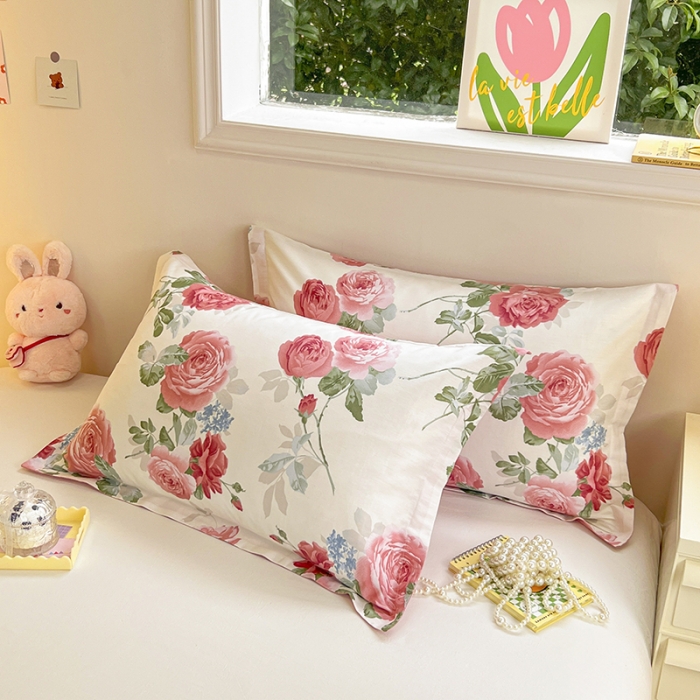 91家纺网 家纺一手货源 找家纺 绵庭 2023新款全棉印花枕套 锦上添花