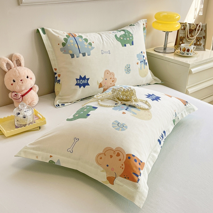 91家纺网 家纺一手货源 找家纺 绵庭 2023新款全棉印花枕套 恐龙世界