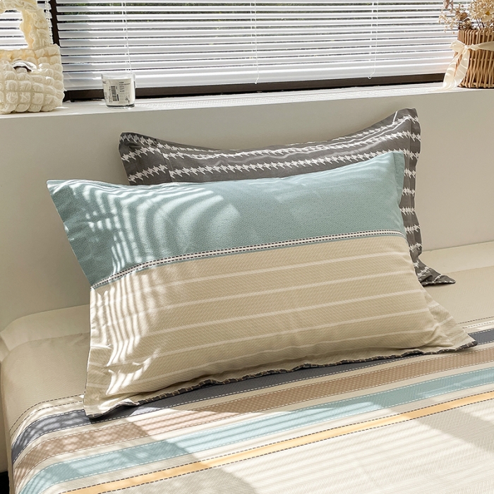 91家纺网 家纺一手货源 找家纺 绵庭 2023新款全棉印花枕套 莫兰迪-兰