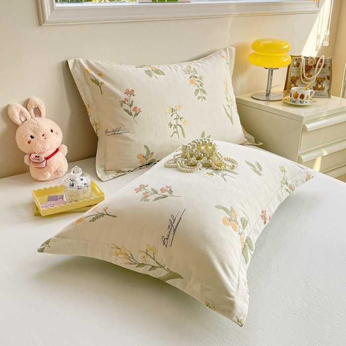 91家纺网 家纺一手货源 找家纺 绵庭 2023新款全棉印花枕套 清然花香