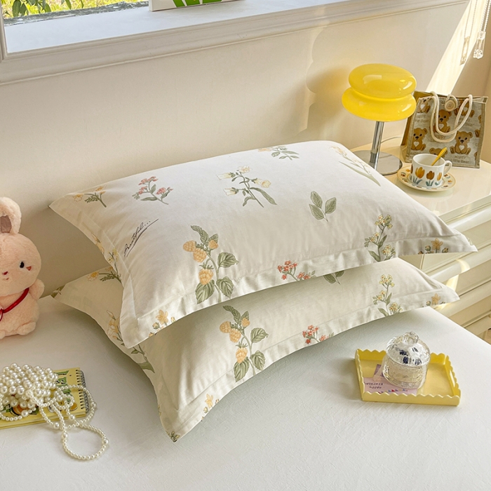 91家纺网 家纺一手货源 找家纺 绵庭 2023新款全棉印花枕套 清然花香