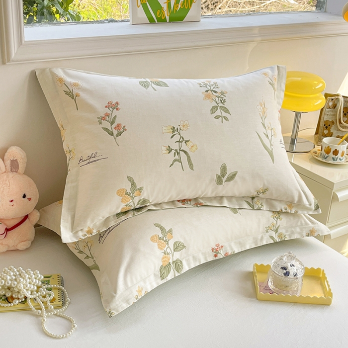 91家纺网 家纺一手货源 找家纺 绵庭 2023新款全棉印花枕套 清然花香