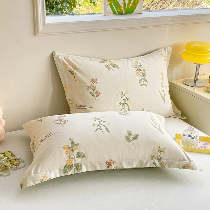 91家纺网 家纺一手货源 找家纺 绵庭 2023新款全棉印花枕套 清然花香