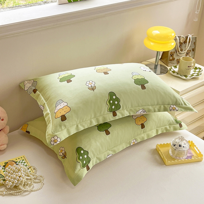 91家纺网 家纺一手货源 找家纺 绵庭 2023新款全棉印花枕套 森林羊