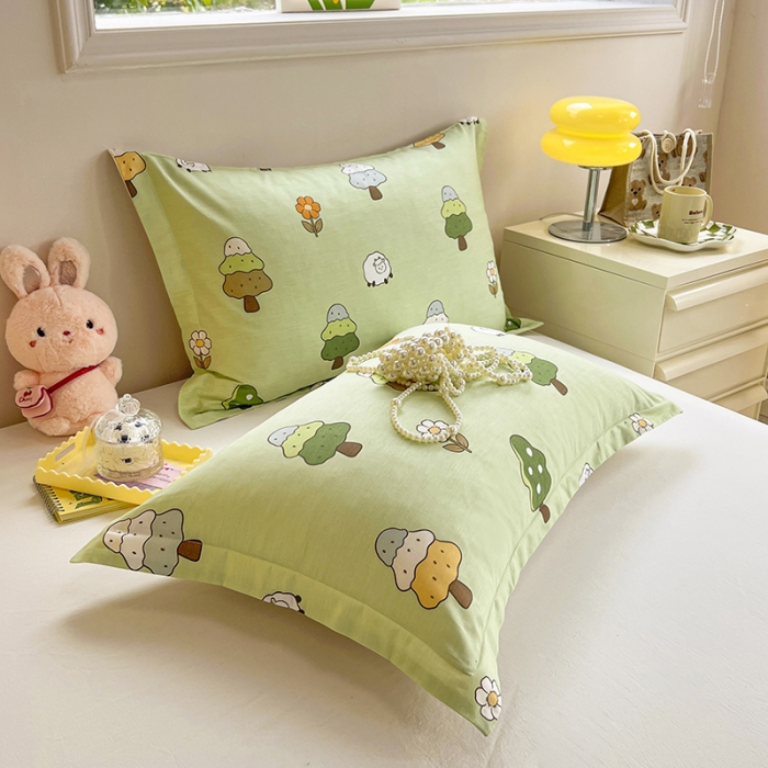 91家纺网 家纺一手货源 找家纺 绵庭 2023新款全棉印花枕套 森林羊