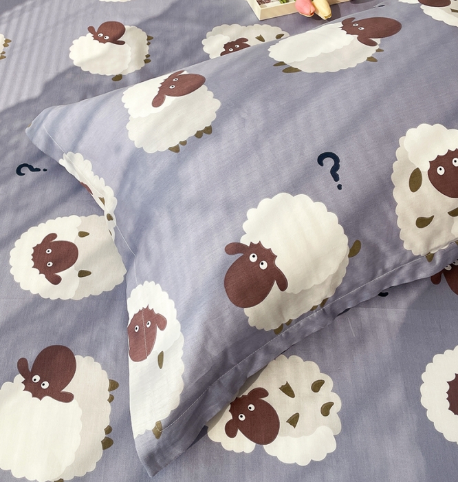 91家纺网 家纺一手货源 找家纺 绵庭 2023新款全棉印花枕套 数绵羊