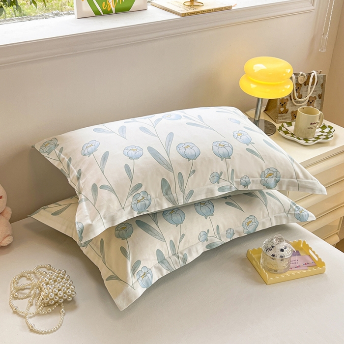 91家纺网 家纺一手货源 找家纺 绵庭 2023新款全棉印花枕套 水榭听香