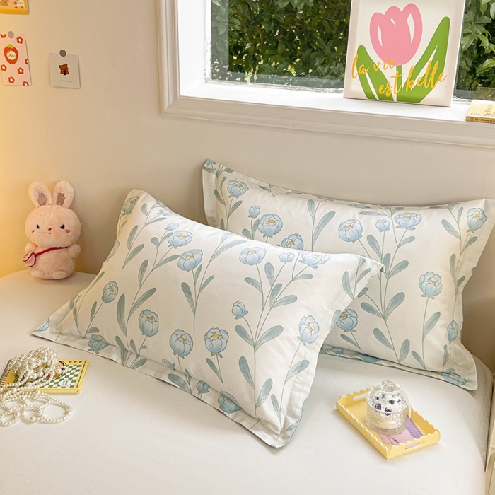 91家纺网 家纺一手货源 找家纺 绵庭 2023新款全棉印花枕套 水榭听香