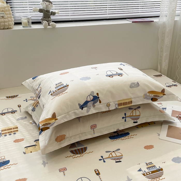 91家纺网 家纺一手货源 找家纺 绵庭 2023新款全棉印花枕套 玩具乐园-米