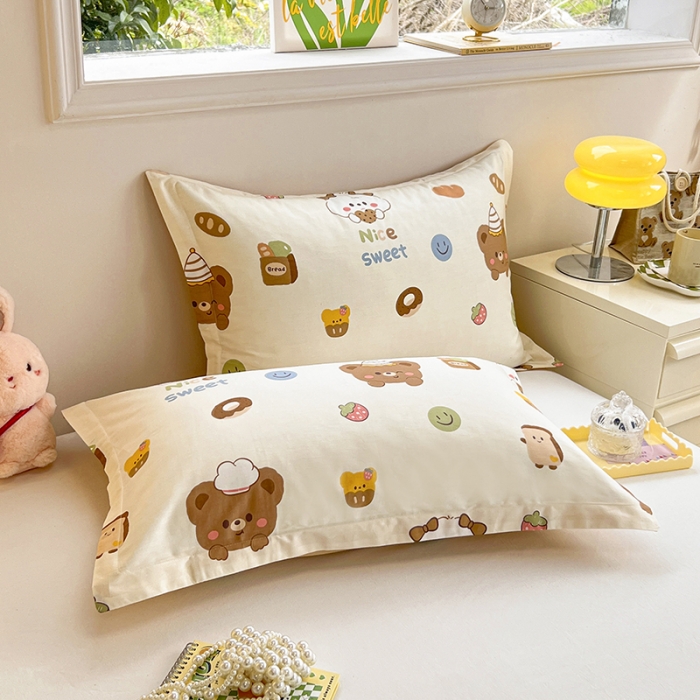 91家纺网 家纺一手货源 找家纺 绵庭 2023新款全棉印花枕套 熊宝宝
