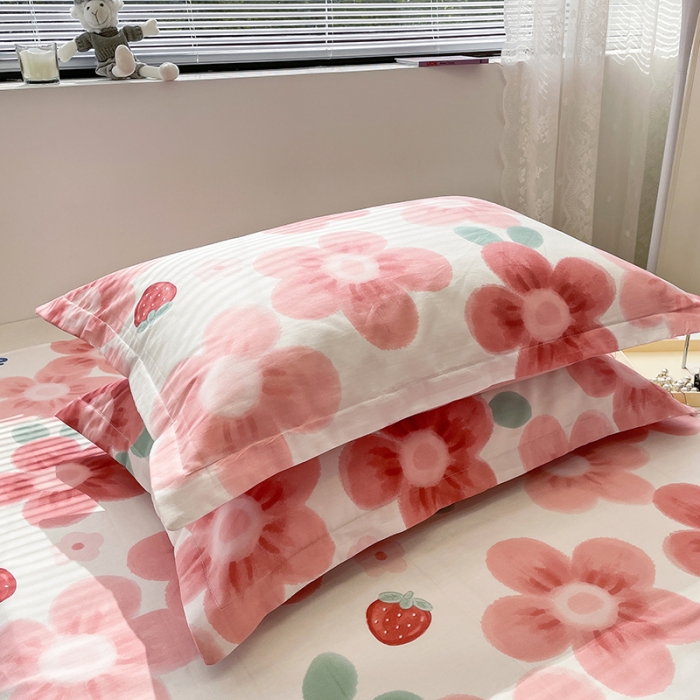 91家纺网 家纺一手货源 找家纺 绵庭 2023新款全棉印花枕套 云梦花间