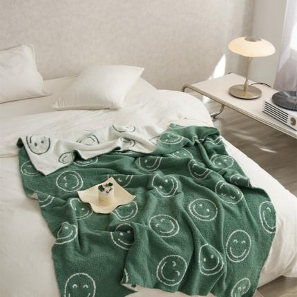 91家纺网 家纺一手货源 找家纺 （总）暖绵绵 笑脸半边绒多功能盖毯休闲毯旅行毯午睡毯沙发毯装饰毯