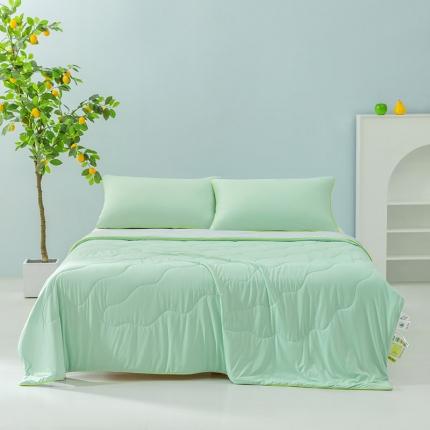 91家纺网 家纺一手货源 找家纺 钰博家纺 瓜瓜夏凉被 果绿+浅灰