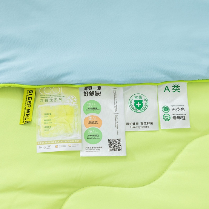 91家纺网 家纺一手货源 找家纺 钰博家纺 瓜瓜夏凉被 天蓝+草绿