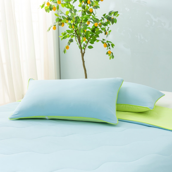 91家纺网 家纺一手货源 找家纺 钰博家纺 瓜瓜夏凉被 天蓝+草绿