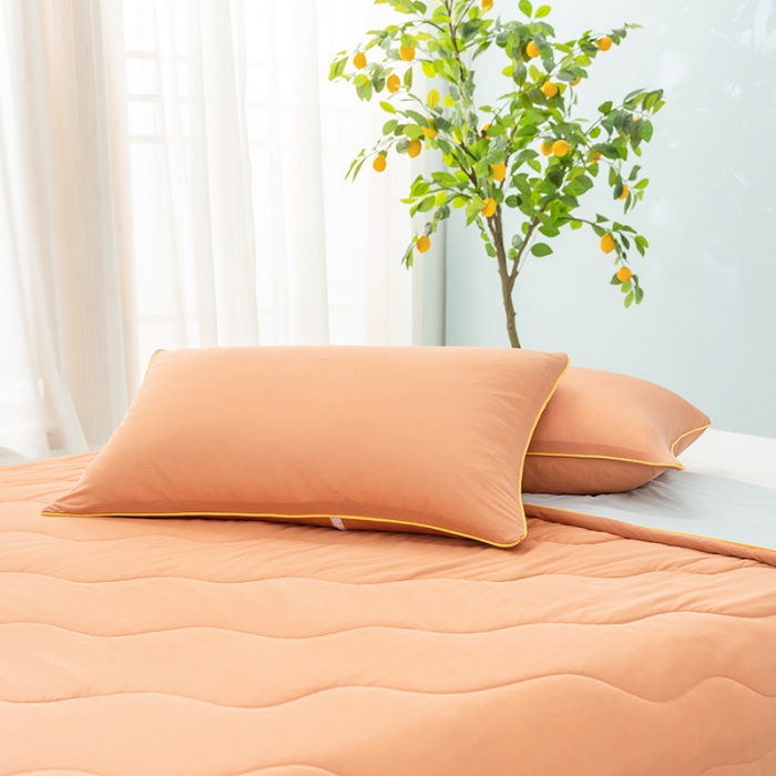 91家纺网 家纺一手货源 找家纺 钰博家纺 瓜瓜夏凉被 橙色+浅灰