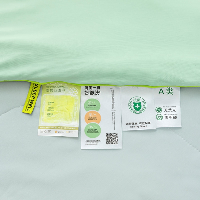 91家纺网 家纺一手货源 找家纺 钰博家纺 瓜瓜夏凉被 果绿+浅灰