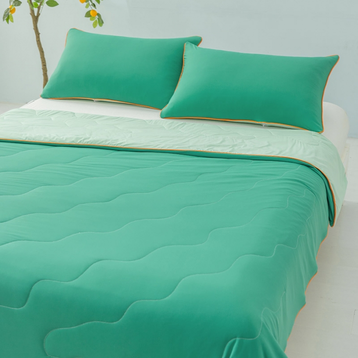 91家纺网 家纺一手货源 找家纺 钰博家纺 瓜瓜夏凉被 碧绿+果绿