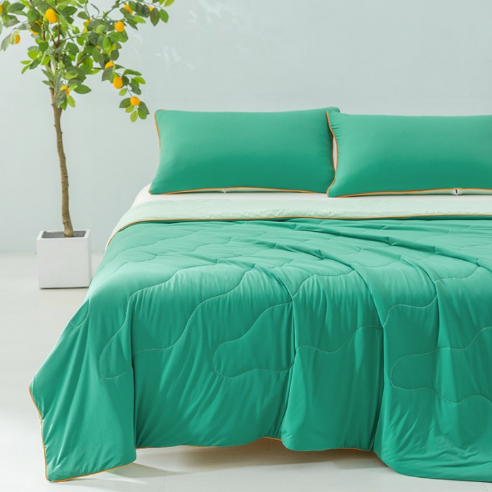 91家纺网 家纺一手货源 找家纺 钰博家纺 瓜瓜夏凉被 碧绿+果绿