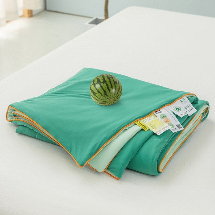91家纺网 家纺一手货源 找家纺 钰博家纺 瓜瓜夏凉被 碧绿+果绿