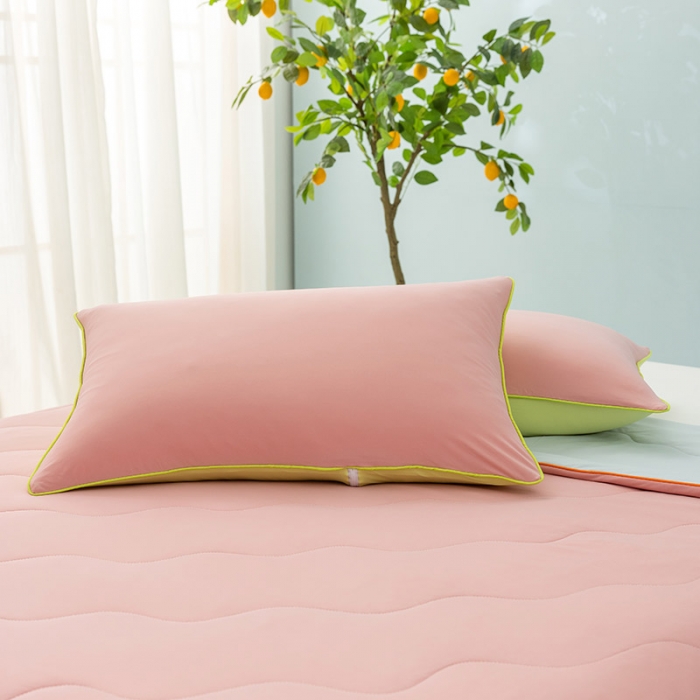 91家纺网 家纺一手货源 找家纺 钰博家纺 瓜瓜夏凉被 胭粉+浅灰