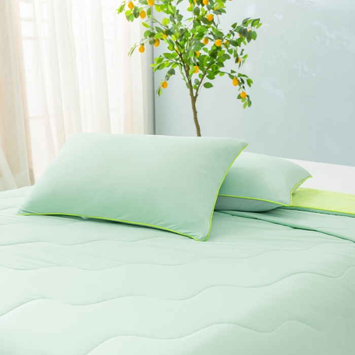 91家纺网 家纺一手货源 找家纺 钰博家纺 瓜瓜夏凉被 果绿+草绿