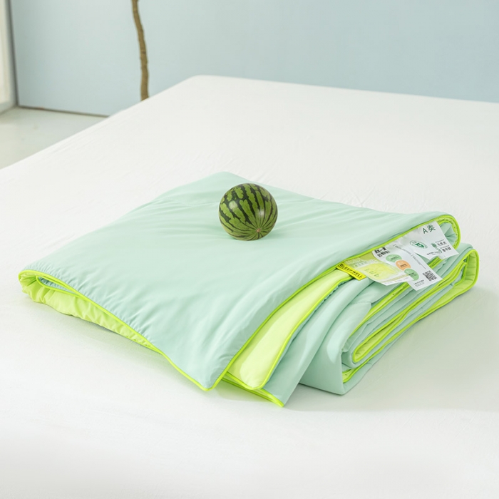91家纺网 家纺一手货源 找家纺 钰博家纺 瓜瓜夏凉被 果绿+草绿