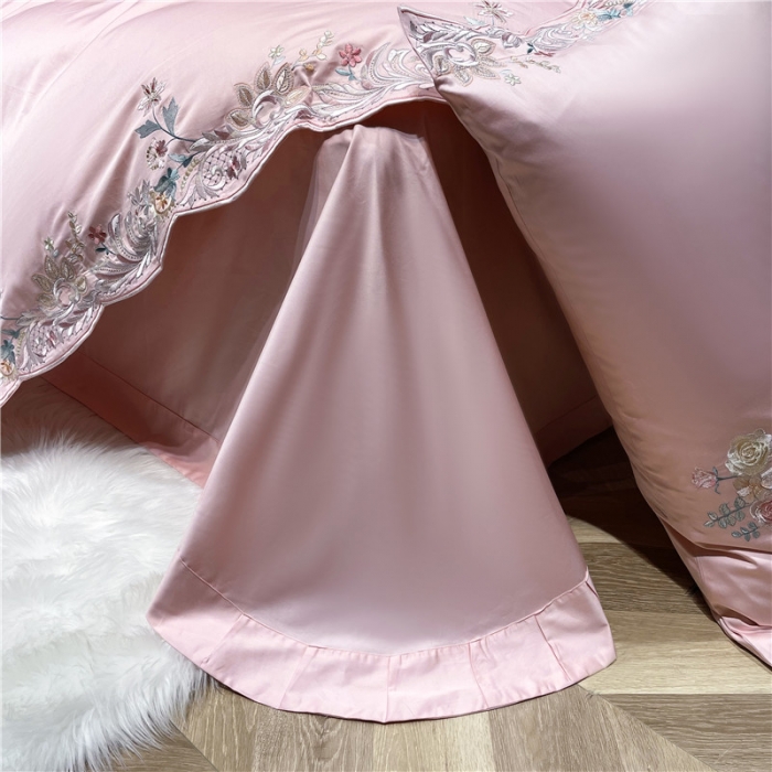 91家纺网 家纺一手货源 找家纺 （总）宏羽纺2022新款高支高密长绒棉刺绣居家款四件套-安娜