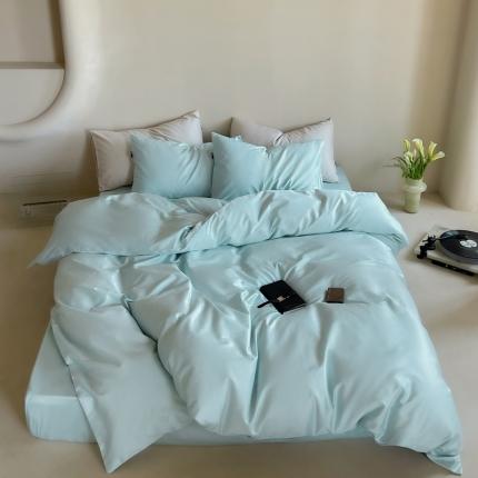 91家纺网 家纺一手货源 找家纺 例外Home 2023新款双股长绒棉“简”系列-被套 简-星冰绿