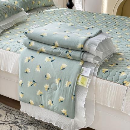 91家纺网 家纺一手货源 找家纺 恋尚 2023新款加厚印花乳胶床笠夏被四件套（0.5公分） 茉香