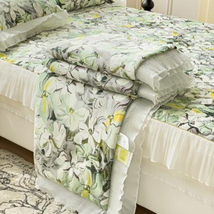 91家纺网 家纺一手货源 找家纺 恋尚 2023新款加厚印花乳胶床笠夏被四件套（0.5公分） 莫奈花园