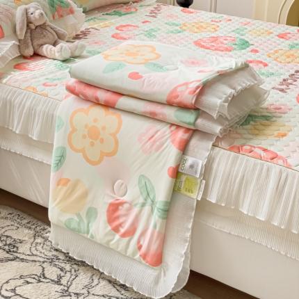 91家纺网 家纺一手货源 找家纺 恋尚 2023新款加厚印花乳胶床笠夏被四件套（0.5公分） 甜馨莓莓