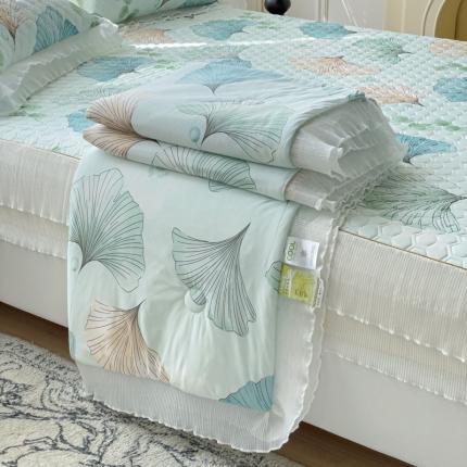 91家纺网 家纺一手货源 找家纺 恋尚 2023新款加厚印花乳胶床笠夏被四件套（0.5公分） 小杏运