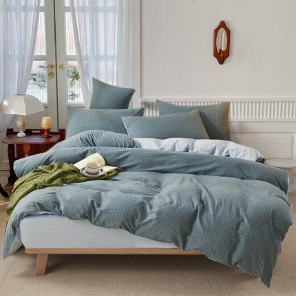 91家纺网 家纺一手货源 找家纺 （总）尹黛尔 2024全棉色织水洗棉四件套纯棉被套床单床笠学生三件套