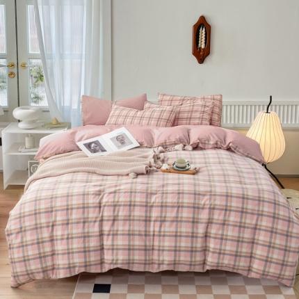 91家纺网 家纺一手货源 找家纺 （总）尹黛尔 2024全棉色织水洗棉四件套纯棉被套床单床笠学生三件套