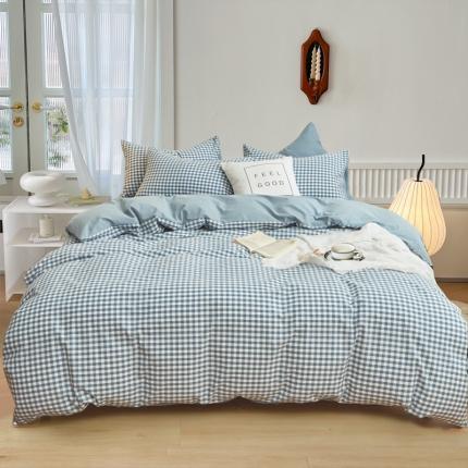 91家纺网 家纺一手货源 找家纺 （总）尹黛尔 2024全棉色织水洗棉四件套纯棉被套床单床笠学生三件套