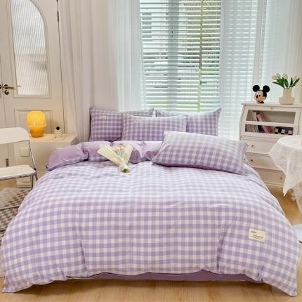 91家纺网 家纺一手货源 找家纺 （总）尹黛尔 2024全棉色织水洗棉四件套纯棉被套床单床笠学生三件套