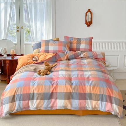 91家纺网 家纺一手货源 找家纺 （总）尹黛尔 2024全棉色织水洗棉四件套纯棉被套床单床笠学生三件套