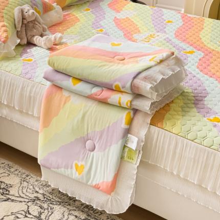 恋尚 2023新款加厚印花乳胶床笠夏被四件套（0.5公分） 彩虹糖