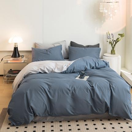 91家纺网 家纺一手货源 找家纺 （总）寐眠 2023新款40支长绒棉全棉纯棉纯色双拼四件套