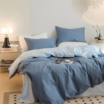 91家纺网 家纺一手货源 找家纺 （总）寐眠 2023新款40支长绒棉全棉纯棉纯色双拼四件套