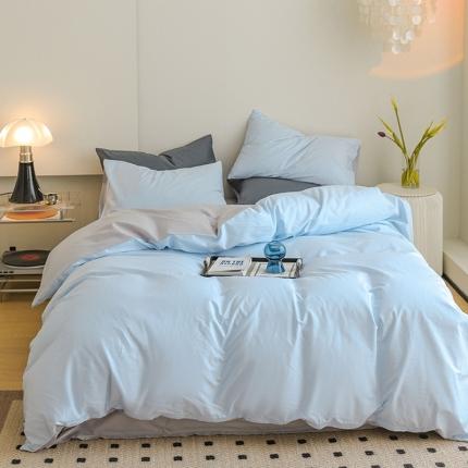 91家纺网 家纺一手货源 找家纺 （总）寐眠 2023新款40支长绒棉全棉纯棉纯色双拼四件套